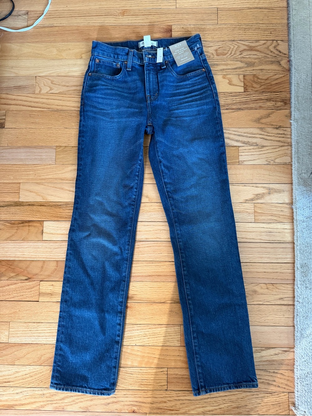 Madewell Straight-Leg Jeans in Dark Blue Denim